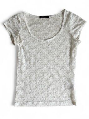 brandy melville white full lace tee ˖𓍢ִ໋❀